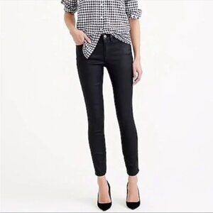 J. Crew Toothpick Ankle Waxed Coated Jeans in Black, 29